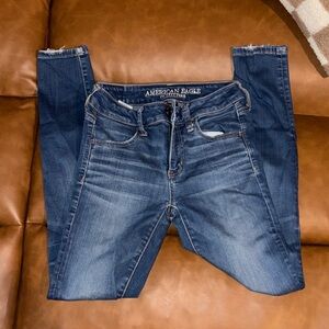 American Eagle Outfitters Women's Dark Blue Skinny Jeans